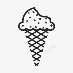欧洲冻酸奶冰淇淋筒甜的夏天的图标高清图片