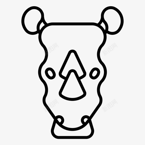 犀牛非洲动物图标svg_新图网 https://ixintu.com 丛林 动物 哺乳动物 巨大的 犀牛 肉 角 野生动物 非洲