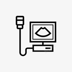 彩色超声成像设备生态成像超声波扫描图标高清图片