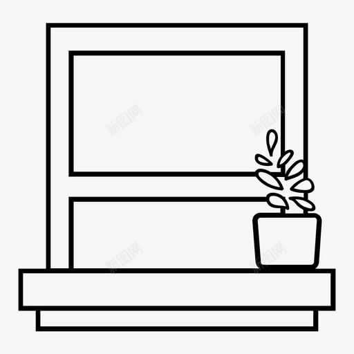 窗户玻璃家图标svg_新图网 https://ixintu.com 壶 家 房子 植物 玻璃 窗台 窗户 窗格