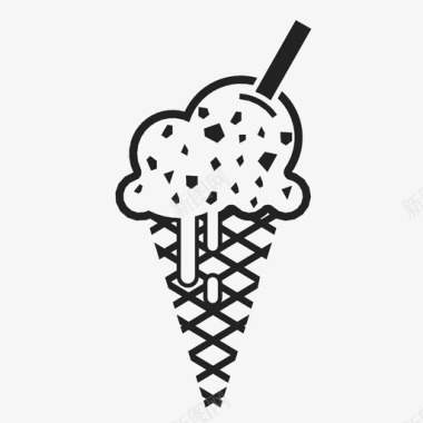 冰淇淋筒洒勺图标图标