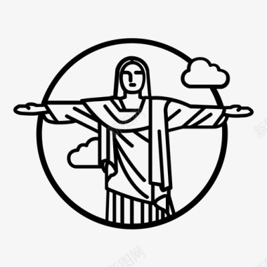 救世主基督雕像信号图标图标