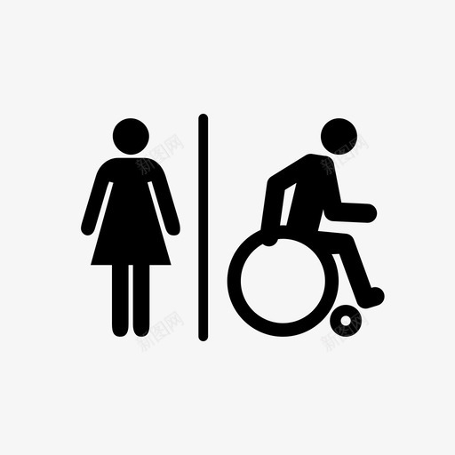卫生间下部位置图标svg_新图网 https://ixintu.com 下部 位置 准确 卫生间 卫生间通道 女性 残疾人 跌落 轮椅 轻视者 通道