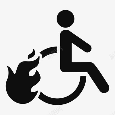 解雇残疾人病人椅多人图标图标