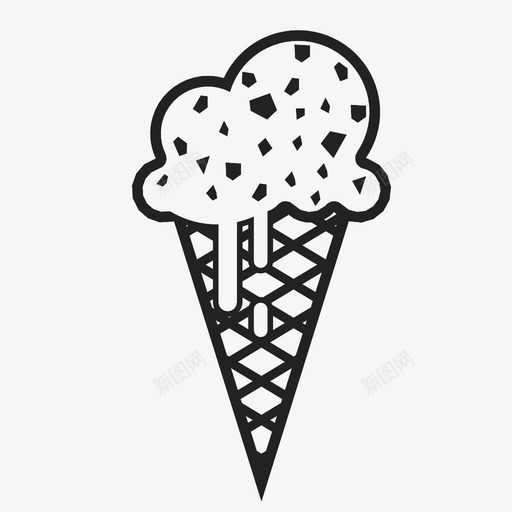 冰激凌蛋卷冷的好吃的图标svg_新图网 https://ixintu.com 享受的 冰激凌蛋卷 冷的 夏天的 好吃的 热的 甜的 舔的 食物的