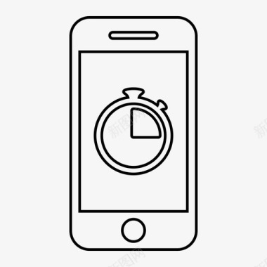 智能手机计时器秒表屏幕图标图标
