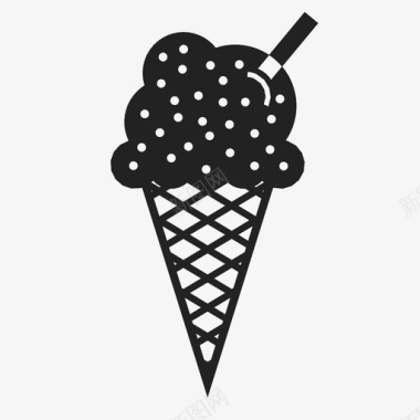冰淇淋筒甜点夏天图标图标