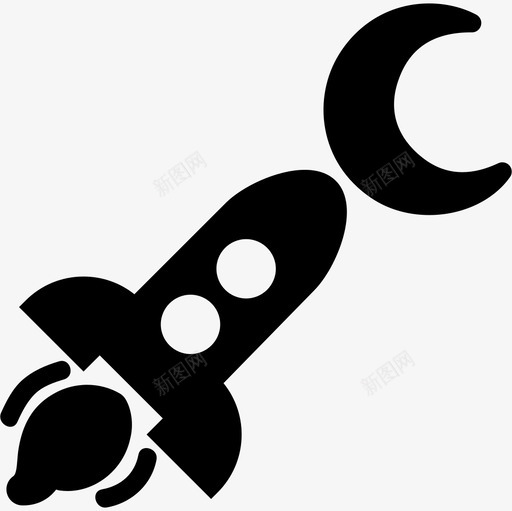 太空船和月球运输空间图标svg_新图网 https://ixintu.com 太空船和月球 空间图标 运输