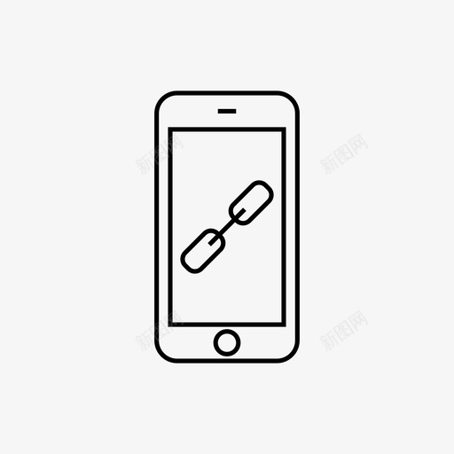 智能手机链接链超链接图标svg_新图网 https://ixintu.com url 智能手机1px厚 智能手机链接 超链接 连接 链