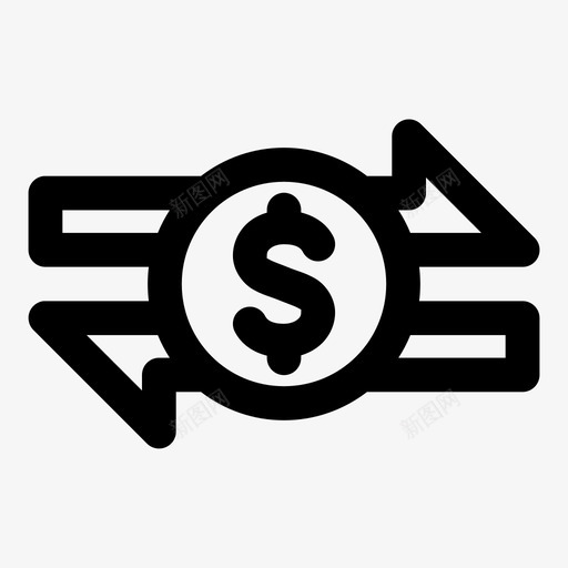 汇款支付移动图标svg_新图网 https://ixintu.com 业务 企业财务图表完全加粗 兑换 取款 支付 汇款 现金 移动 美元 货币 银行