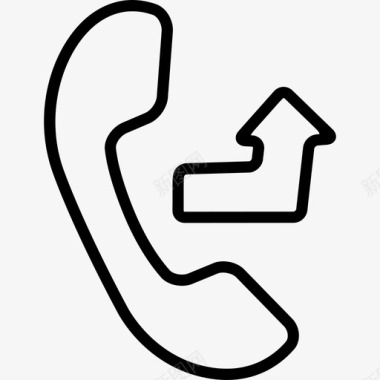 电话耳廓带上箭头接口电话组图标图标