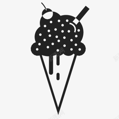 冰淇淋筒糖果冷的图标图标