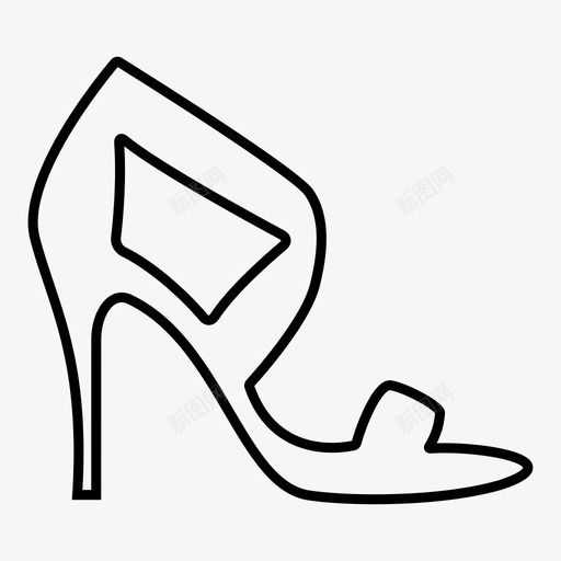 高跟款式弹力图标svg_新图网 https://ixintu.com 女鞋 弹力 时尚 款式 点 紧实 细高跟 腿 鞋 鞋轮廓 高跟