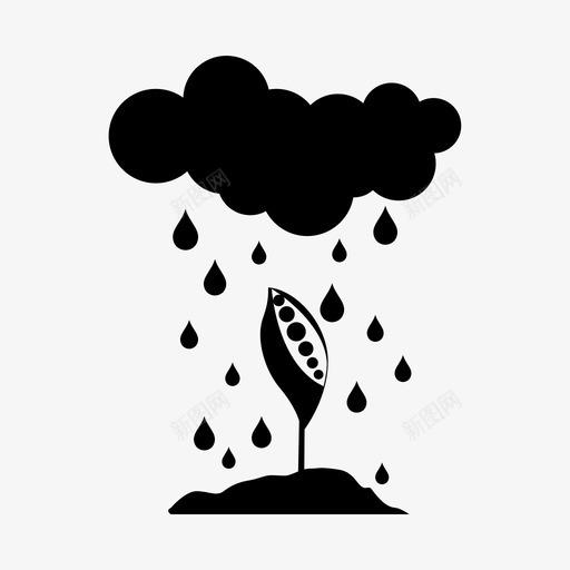 雨植物云周期图标svg_新图网 https://ixintu.com eko 云 周期 喂养 生命 自然 花 营养 雨植物