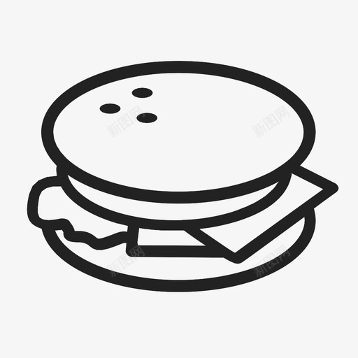芝士汉堡面包卷肉图标svg_新图网 https://ixintu.com 午餐 快餐 汉堡包 美式 肉 芝士汉堡 芝麻 面包卷 食品