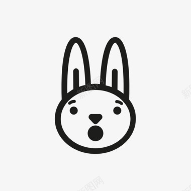 兔子宽的尖酸的图标图标