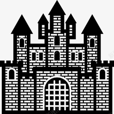 城堡宫殿中世纪图标图标
