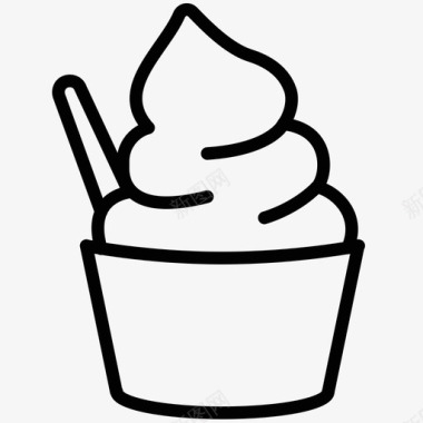 冷冻酸奶招待美味图标图标