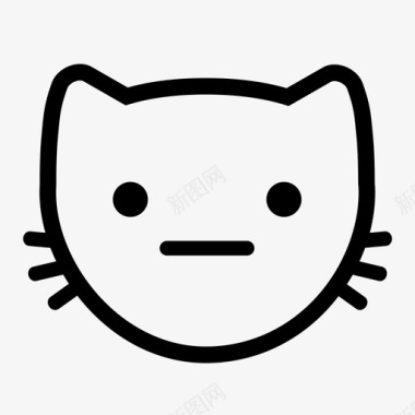 中性猫咪笑脸不开心图标图标