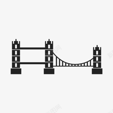 塔桥英国泰晤士河图标图标