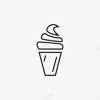 冰淇淋蛋卷奶油冰淇淋图标图标
