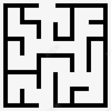 迷宫解决方案路径图标图标