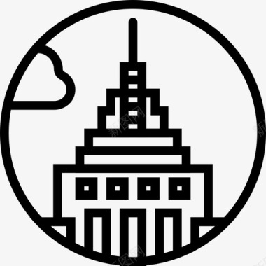 帝国大厦图像纪念碑图标图标
