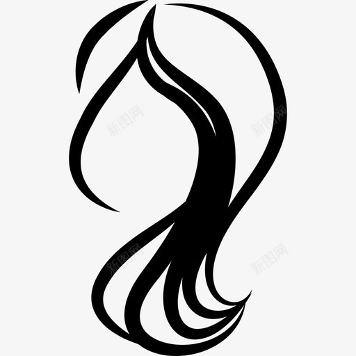 女性头发形状发廊图标svg_新图网 https://ixintu.com 发廊 女性头发 形状