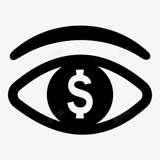 金钱眼视力体态图标svg_新图网 https://ixintu.com 体态 尖酸 眼睛和标志 精致 美元 衣服 视力 金钱眼