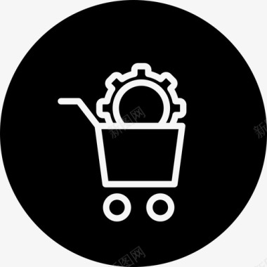 购物篮配置轮廓界面符号在一个圆圈中商务seopack满满图标图标