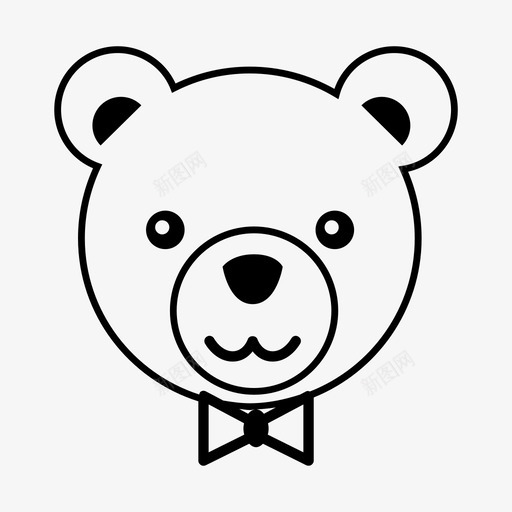 带蝴蝶结的熊熊的情感图标svg_新图网 https://ixintu.com 带蝴蝶结的熊 熊的情感图标