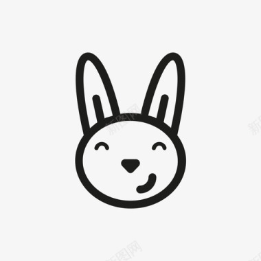 兔子耳朵复活节图标图标