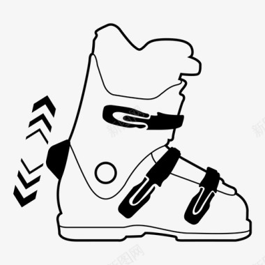 滑雪靴旅游强韧图标图标