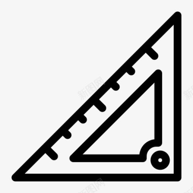 三角尺直线简单图标图标