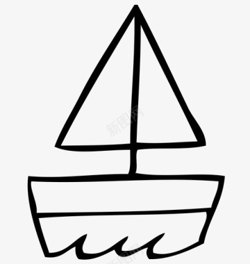 帆船帆海图标图标