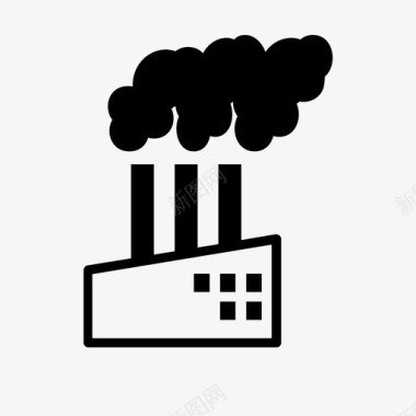空气污染工业全球变暖图标图标