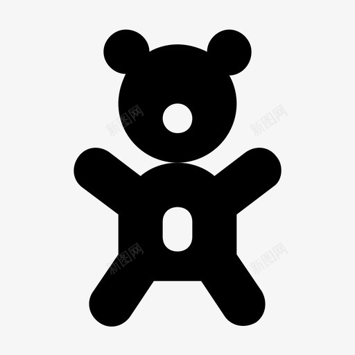 泰迪熊婴儿和儿童材料标图标svg_新图网 https://ixintu.com 婴儿和儿童材料设计图标 泰迪熊