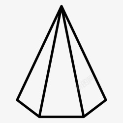 圆锥形帐篷六角形金字塔圆锥形技术图纸图标高清图片