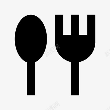 勺子和叉子烹饪餐饮图标图标