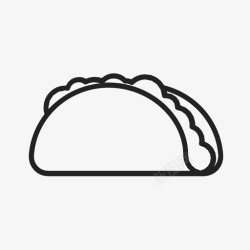 面包壳墨西哥玉米饼扁平面包食物图标高清图片