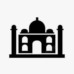 印度圣地泰姬陵奇观旅游图标高清图片