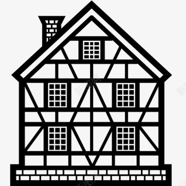 德国住宅村庄住宅图标图标