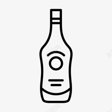 朗姆酒瓶减法符号图标图标