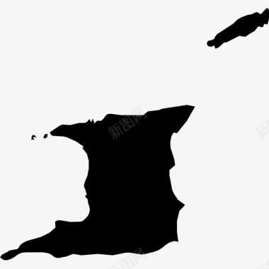 特立尼达和多巴哥边界加勒比海图标图标