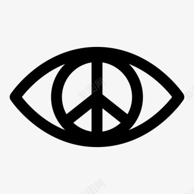 眼睛和平理解和平标志图标图标
