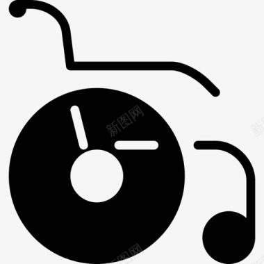 轮椅自由设置实心图标图标