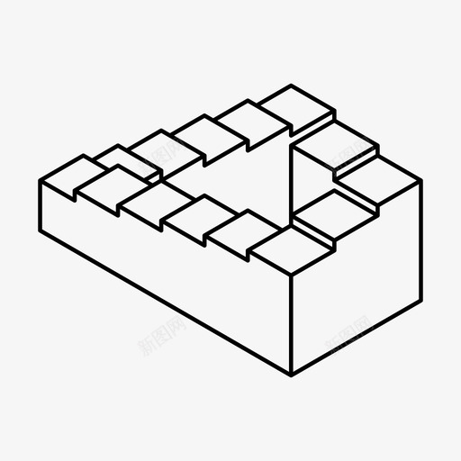 视错觉惊奇相对论图标svg_新图网 https://ixintu.com 几何学 变化 奇异 彭罗斯 彭罗斯楼梯 惊奇 相对论 神秘 视错觉