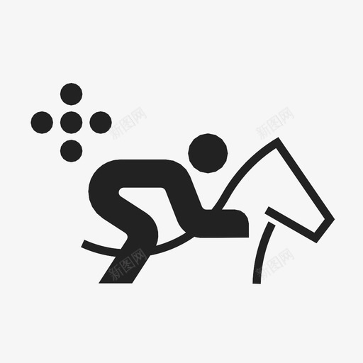 现代五项速度跑步图标svg_新图网 https://ixintu.com 奥运会 快 比赛 现代五项 跑步 运动 速度 马 骑马