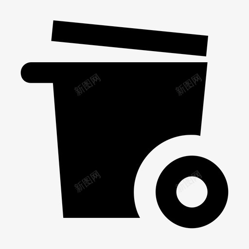 垃圾桶盖子把手图标svg_新图网 https://ixintu.com 垃圾桶 把手 灰烬桶 盖子 自然和生态材料设计图标 轮子