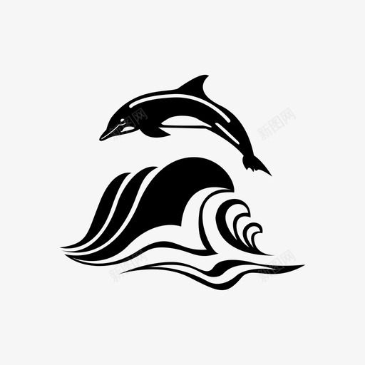 海平面波浪水图标svg_新图网 https://ixintu.com 太平洋 旅游 旅行 景点 水 波浪 海平面 海洋 海洋动物 海豚